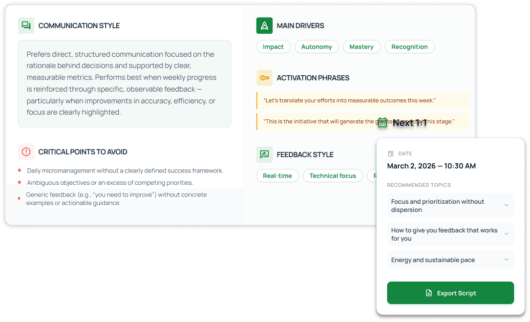 1:1s que mueven personas